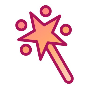 Sihirli değnek ve modern ikon vektör çizimi 