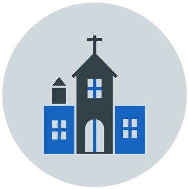 Kiliseye. Web simgesi basit illüstrasyon