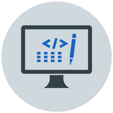 Kodlama. Web simgesi basit illüstrasyon