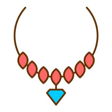 kolye vektör illüstrasyonu, simge, düz tasarım