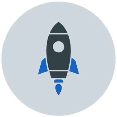 Roket. Web simgesi basit illüstrasyon