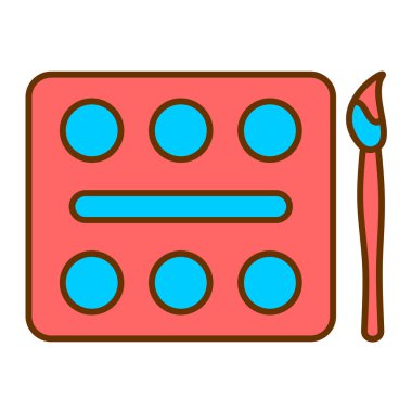 Boya fırçası vektör illüstrasyonlu palet