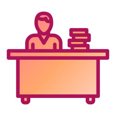 Ofis çalışanı ikon vektörü. Düz çizim. beyaz arkaplanda izole