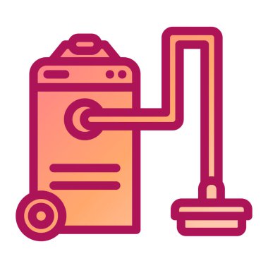 Elektrik süpürgesi ikon vektörü. İnce çizgi işareti. İzole edilmiş kontür sembolü gösterimi