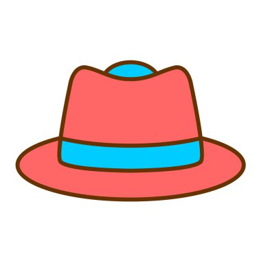 Şapka ikonu. Web için kovboy vektör simgelerinin düz çizimi