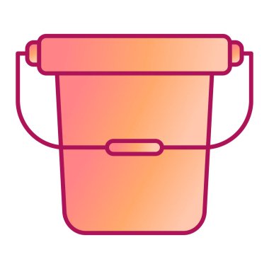 Kova ikonu. Web için temizlik ekipmanı vektör simgelerinin basit çizimi