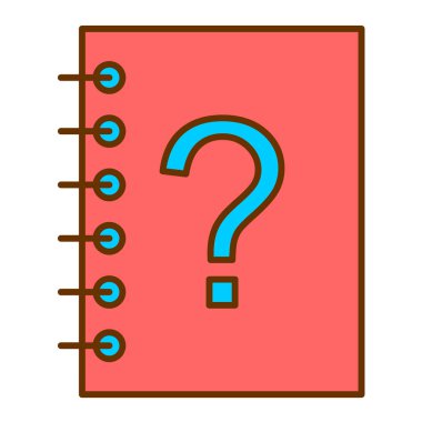 Soru işareti düz simgesi, vektör illüstrasyonu