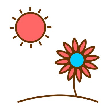ayçiçeği ikonu. beyaz arkaplanda çiçek vektör çizimi çizimi