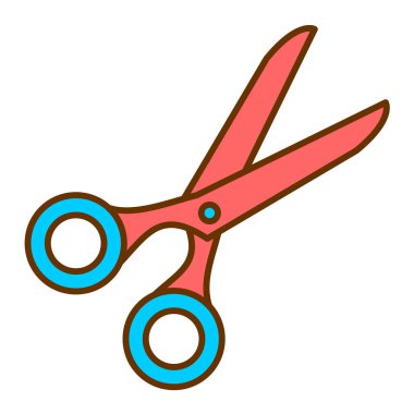 Makas simgesi. Web için makas vektör simgelerinin özet çizimi