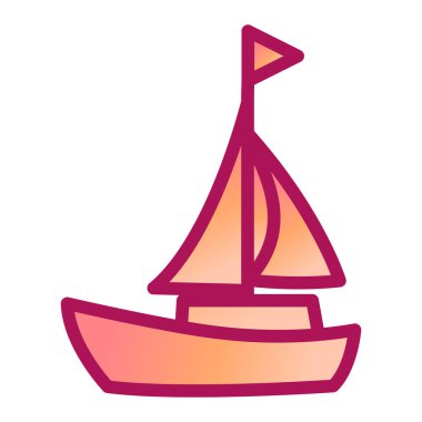 Tekne. Web simgesi basit illüstrasyon