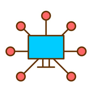 ağ bağlantısı vektör çizgisi simgesi