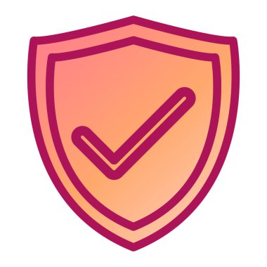 onay işareti simgesi ile kalkan. vektör çizim