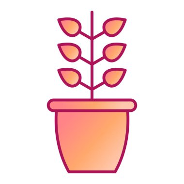 bitki pot ikonu vektör illüstrasyon grafik tasarımı