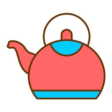 Çaydanlık. Web simgesi basit tasarım