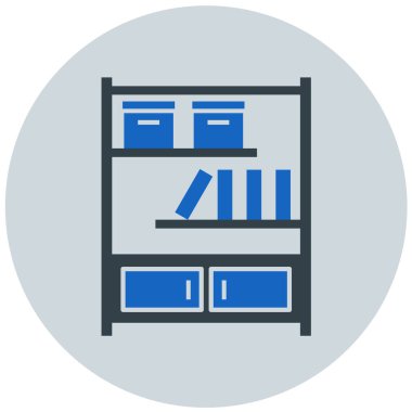 Kütüphane. Web simgesi basit illüstrasyon