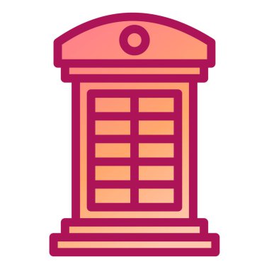 Telefon Booth modern simge vektör çizimi 