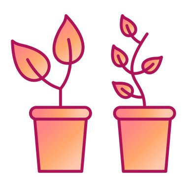 saksı bitkileri vektör çizimi tasarımı