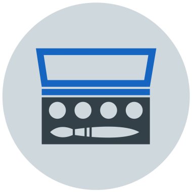 beyaz arkaplanda izole edilmiş boya ve fırça simgesi