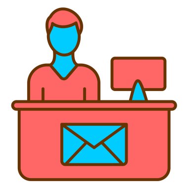 E- posta ileti vektör tasarımı illüstrasyonlu dizüstü bilgisayarı olan adam