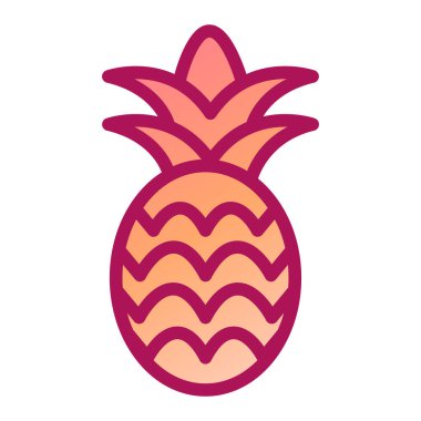 Ananas simgesi, vektör illüstrasyonu