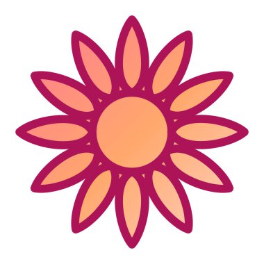 Çiçek simgesi. Çiçek vektör simgesi web için basit örnek