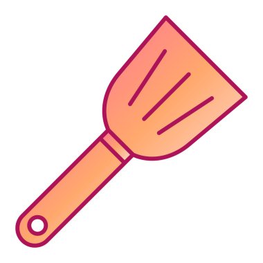 Mutfak spatula ikonu. Boya fırçası vektör illüstrasyonunun çizgi filmi. izole kontur sembolü