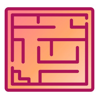 Bir labirent simgesinin vektör illüstrasyonu