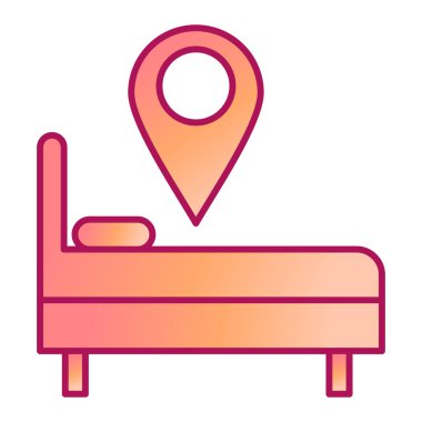 Otel odası ikon vektör illüstrasyonu