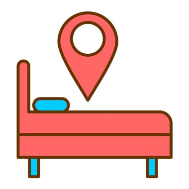 Otel vektör simgesi düz simgesi