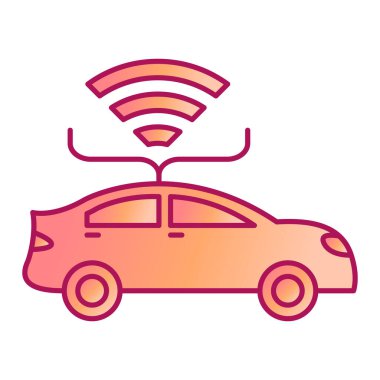Wi-Fi sinyal ikon vektör illüstrasyon tasarımı olan araba