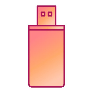 USB flash disk simgesi. Web için bilgisayar vektör simgelerinin özet çizimi