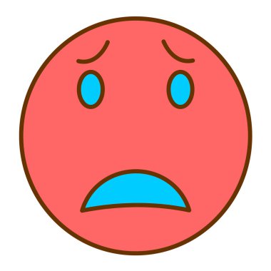 üzgün yüz ifadesi, vektör illüstrasyonu