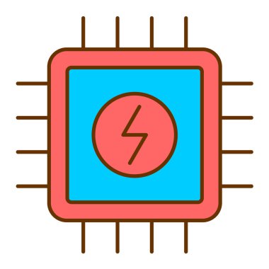 Enerji simgesinin düz dizaynının vektör çizimi