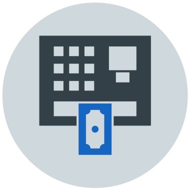 ATM 'de. Web simgesi basit illüstrasyon