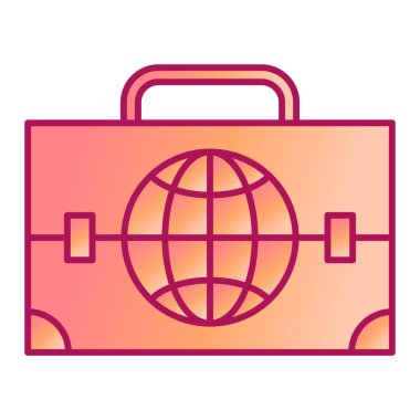 seyahat valizi dünya ikon vektör çizimi tasarımı ile