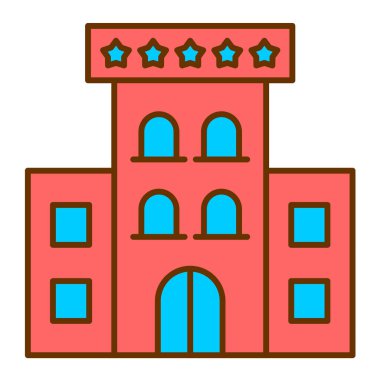 Bina. Web simgesi basit illüstrasyon