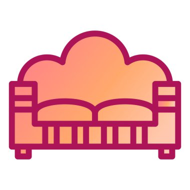 Kanepe. Web simgesi basit illüstrasyon