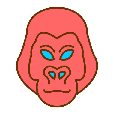 Goril. Web simgesi vektör illüstrasyonu