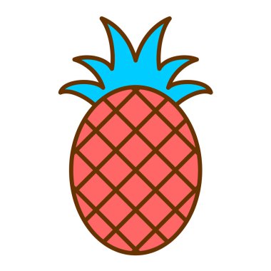 ananas meyve ikonu vektör illüstrasyon tasarımı