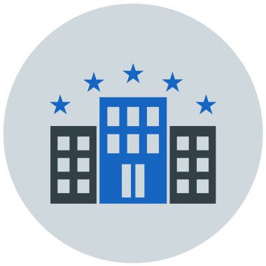 Otelde. Web simgesi basit illüstrasyon