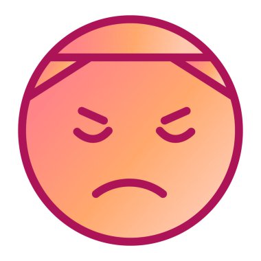 yüz ifadesi simgesi, vektör illüstrasyonu