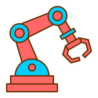 Robot kol ikonu. Robot el vektör sembolü çizimi. beyaz arkaplanda izole