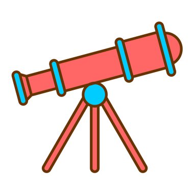 Teleskop. Web simgesi basit illüstrasyon