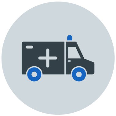Ambulans. Web simgesi basit illüstrasyon