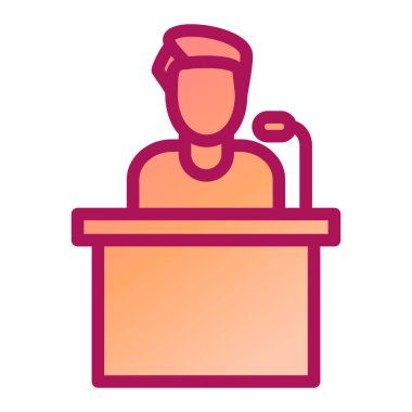 Kulaklık simgesi olan adam, vektör illüstrasyonu