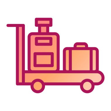 seyahat bagaj ikonu vektör illüstrasyonu