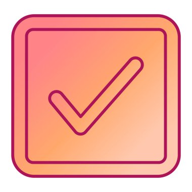 İşaret simgesini işaretle. Web için onaylanmış düğme vektör simgelerinin basit çizimi