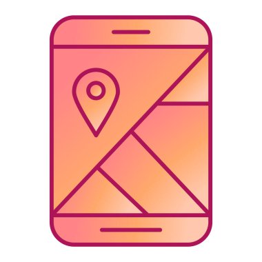 GPS navigasyon vektör çizimine sahip cep telefonu