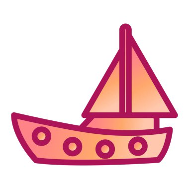 Tekne. Web simgesi basit illüstrasyon