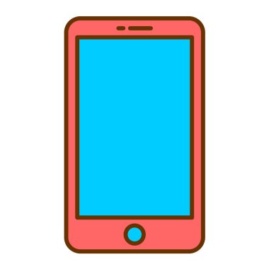 Akıllı telefon aygıtı simgesi. Web tasarımı için cep telefonu vektör simgelerinin düz çizimi